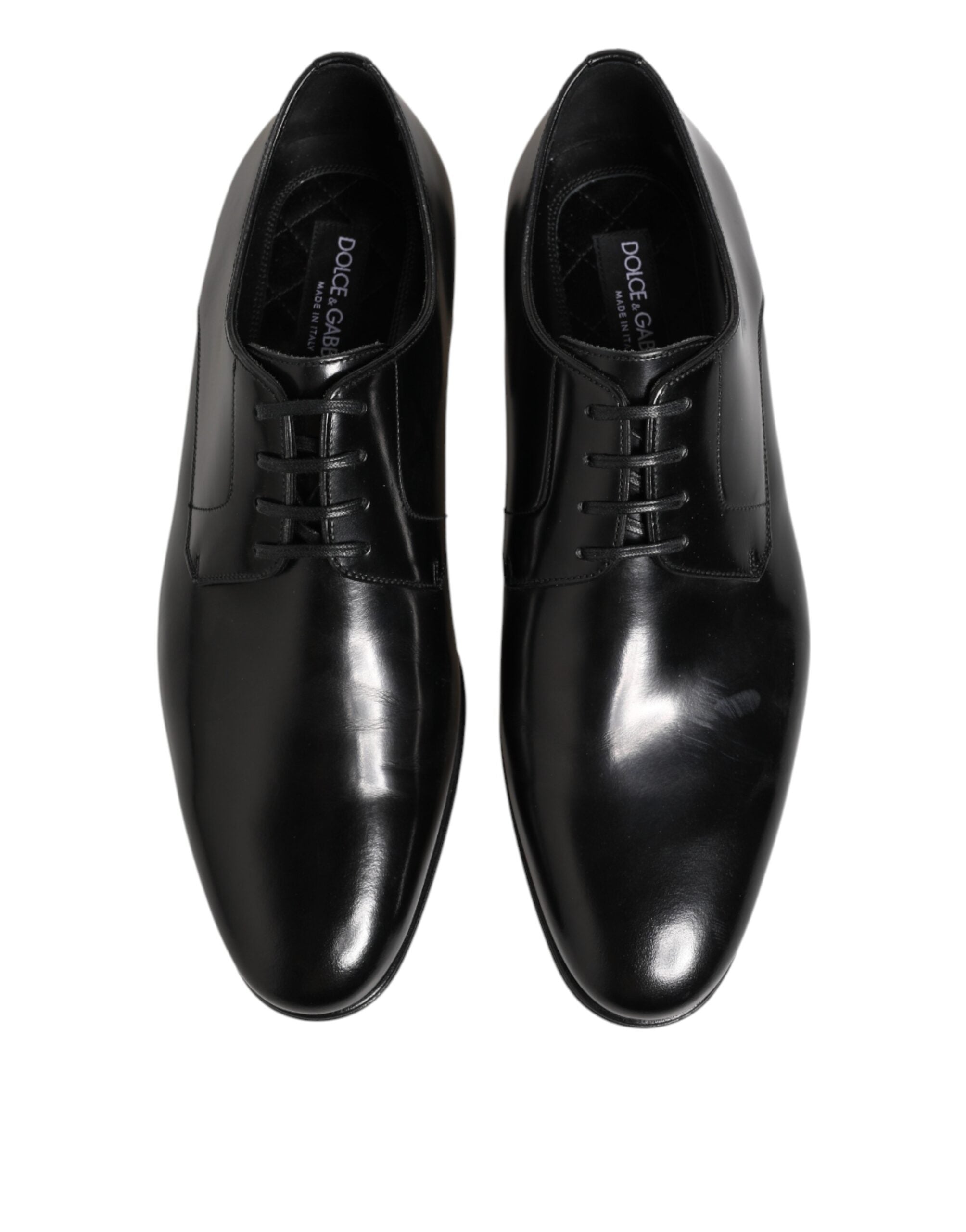 Dolce & Gabbana Schwarze Derby-Schuhe aus Kalbsleder für Herren