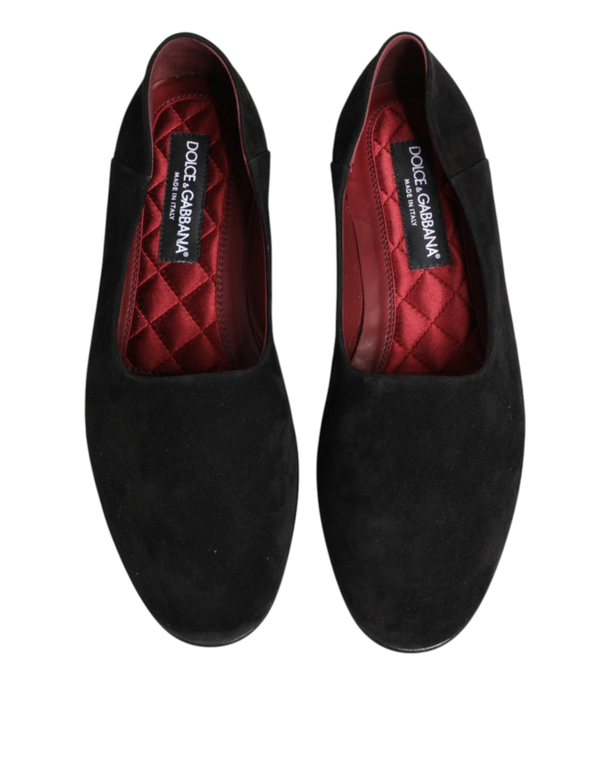 Dolce & Gabbana Schwarze Wildleder-Loafer zum Hineinschlüpfen