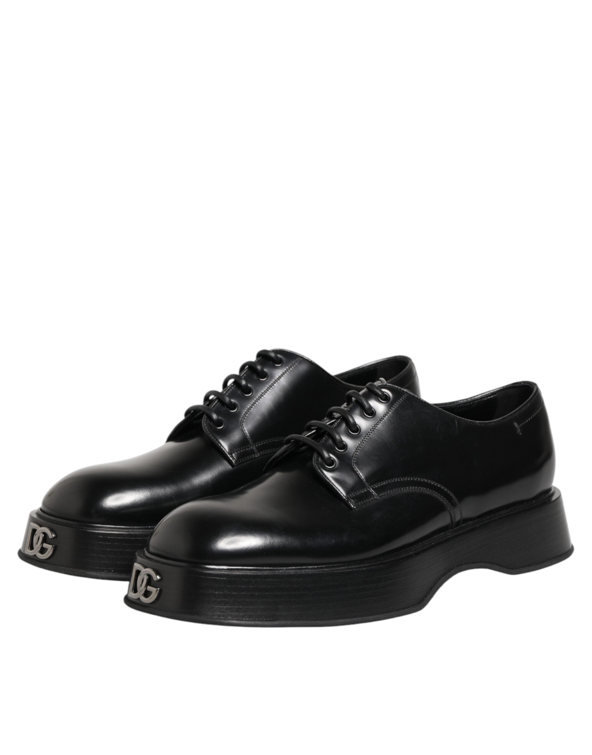 Dolce & Gabbana Schwarze Derby-Schuhe aus Kalbsleder für Herren