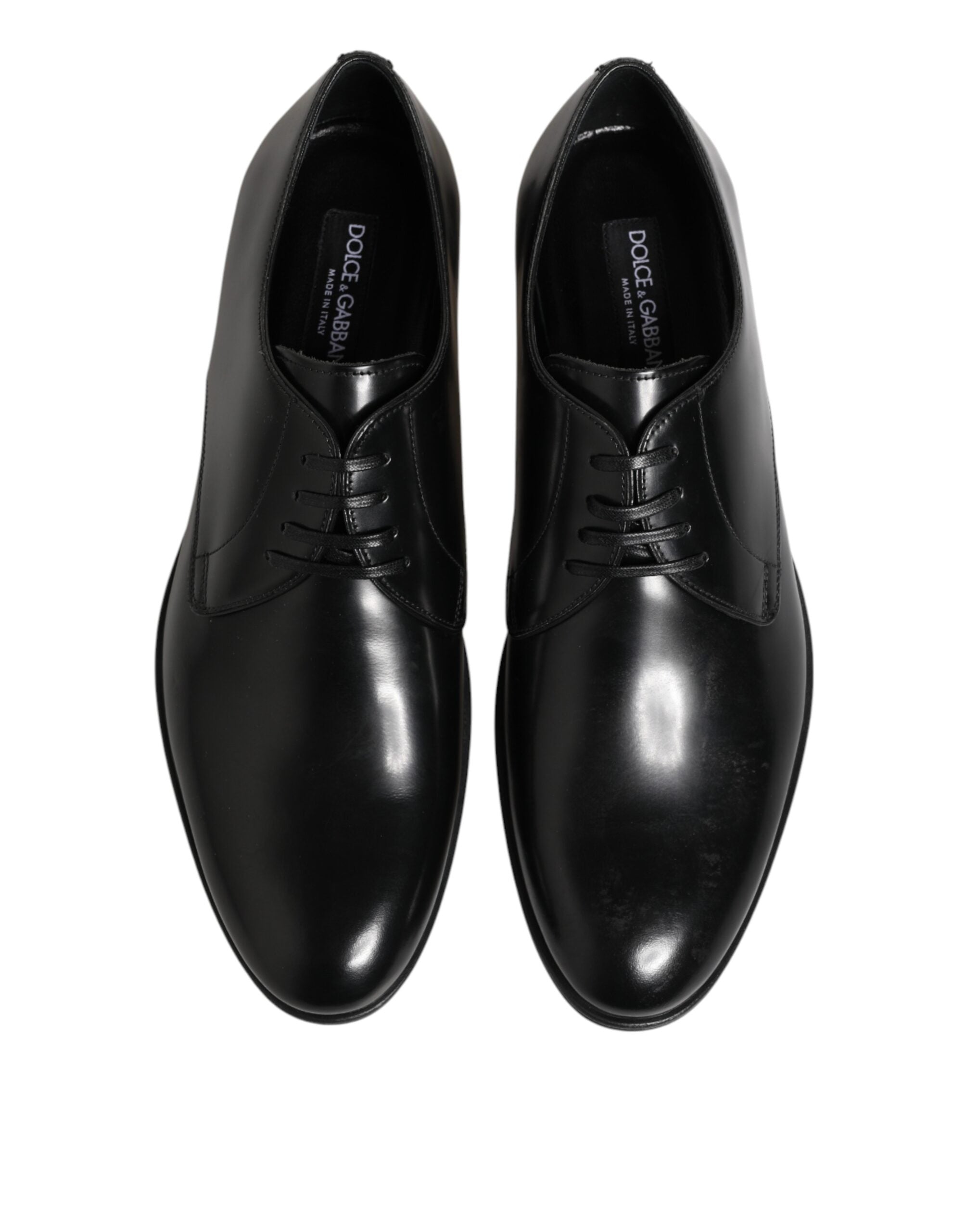 Dolce & Gabbana Schwarze Derby-Schnürschuhe aus Kalbsleder