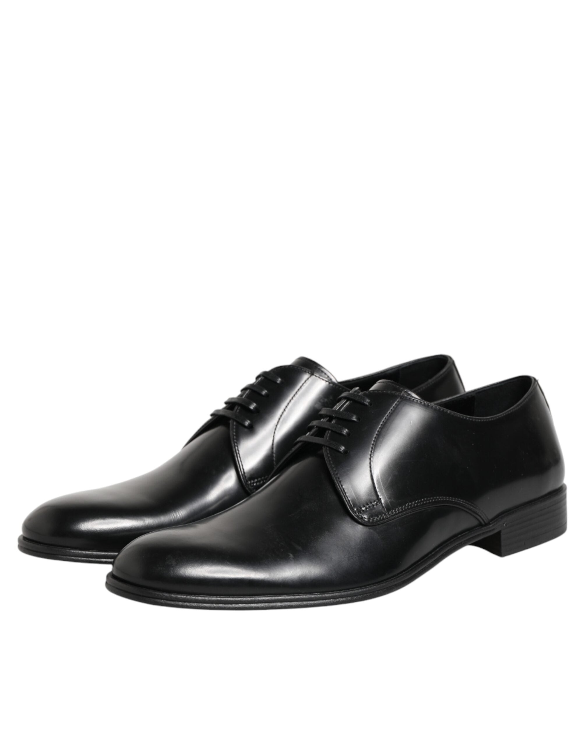 Dolce & Gabbana Schwarze Derby-Schnürschuhe aus Kalbsleder