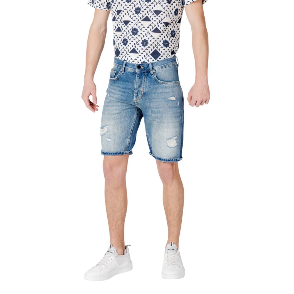 Antony Morato Blaue Baumwoll-Bermuda-Shorts