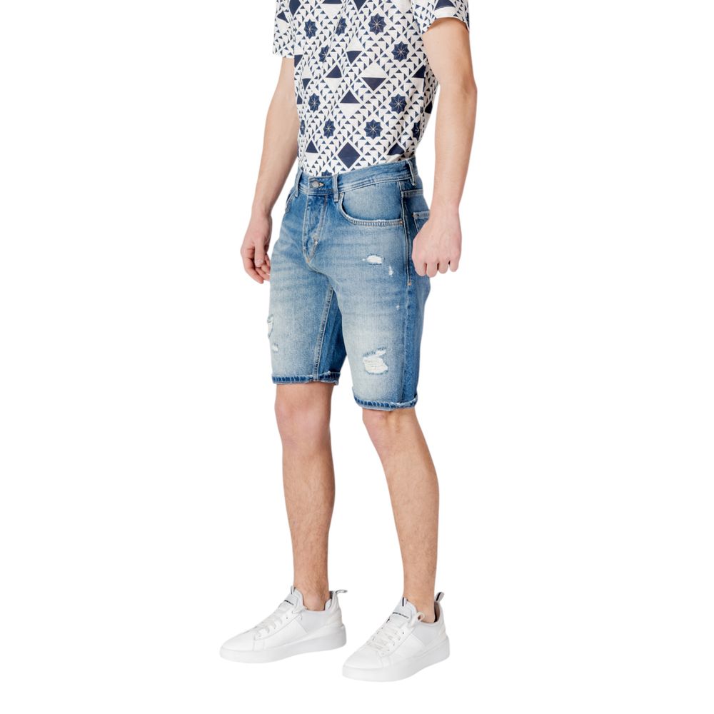 Antony Morato Blaue Baumwoll-Bermuda-Shorts