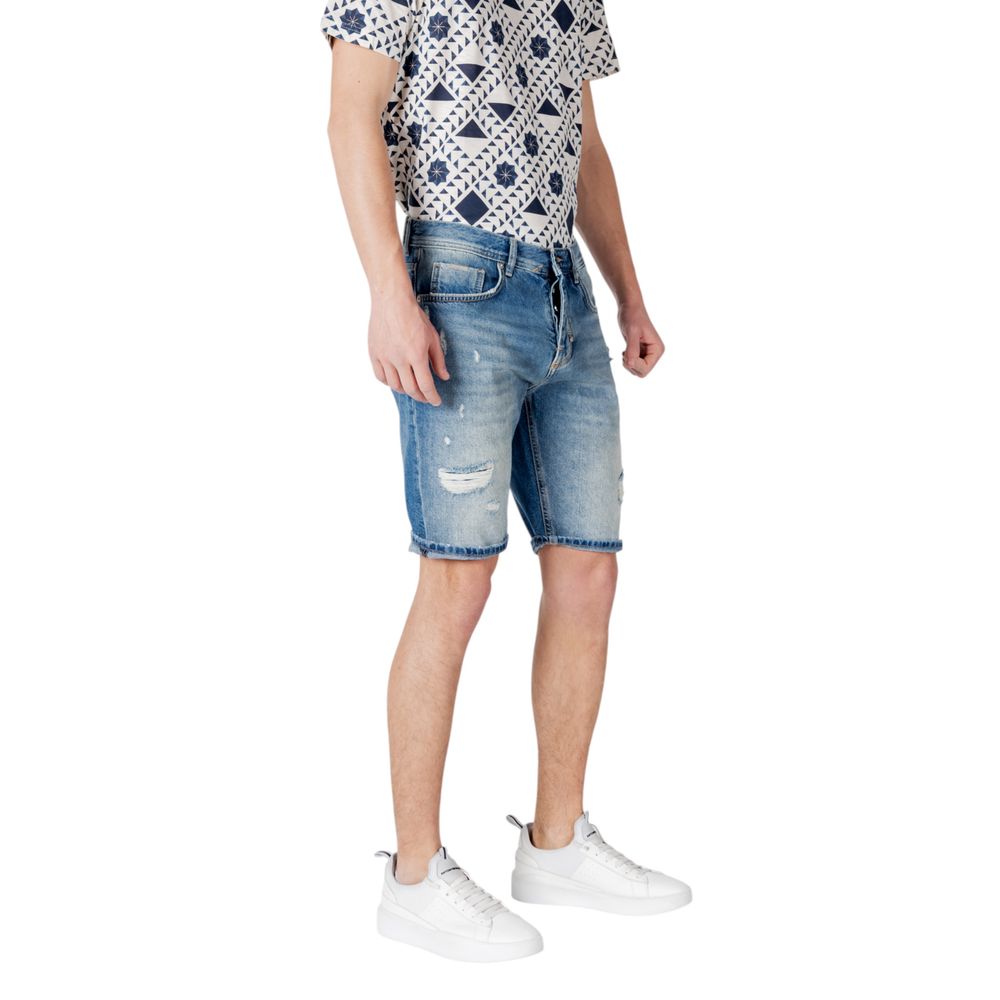Antony Morato Blaue Baumwoll-Bermuda-Shorts