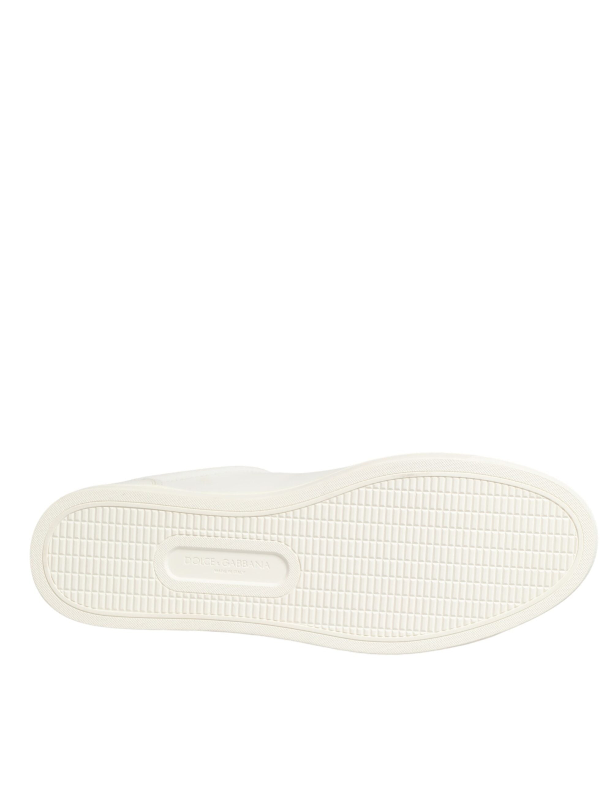 Dolce & Gabbana Weiße Leder-Sneaker mit Herz-Applikation