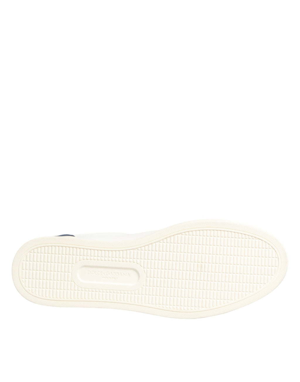 Dolce & Gabbana Weiße und blaue Sneakers aus Leder mit Logo-Patch