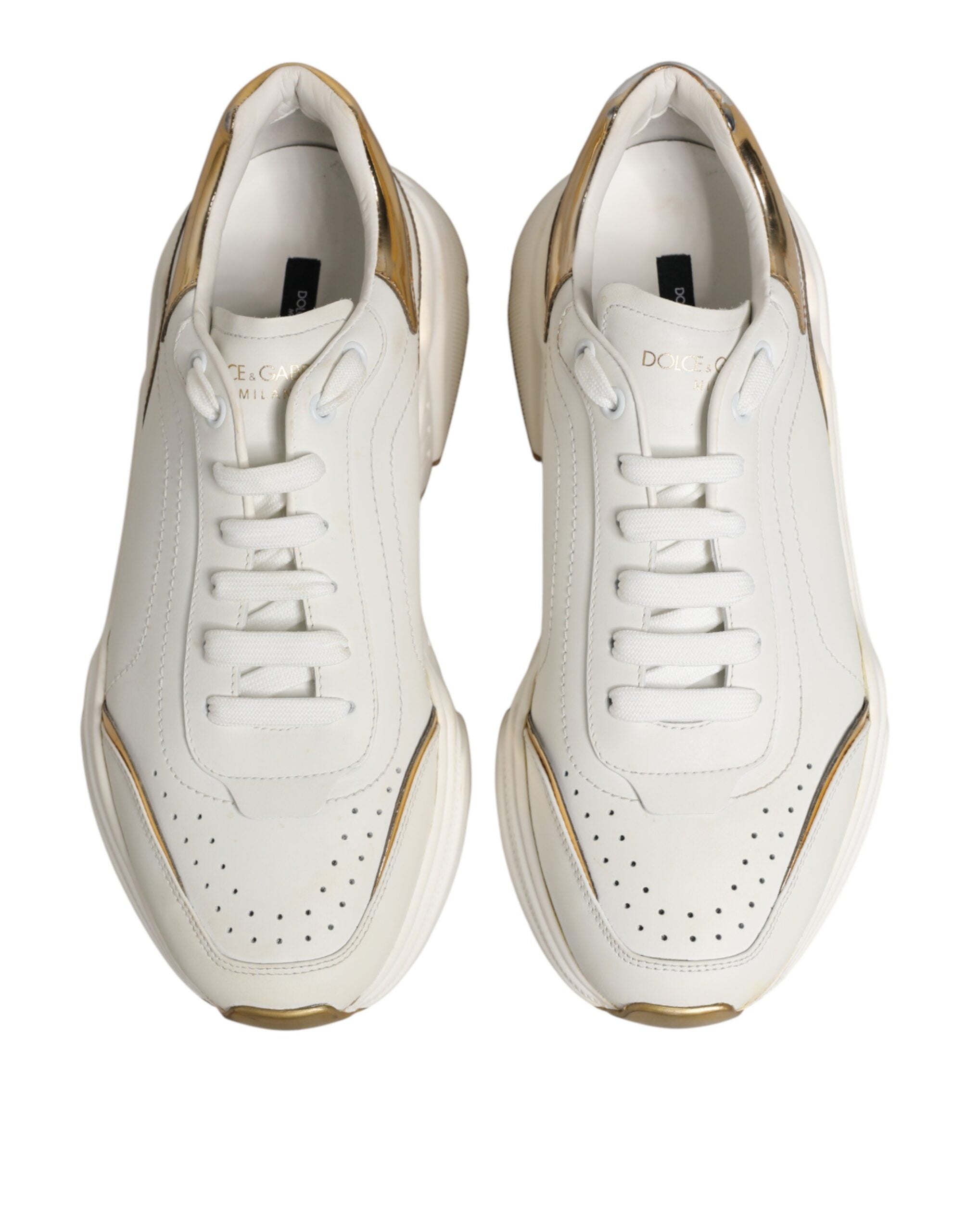 Dolce & Gabbana Weiße und goldene Daymaster Sneakers