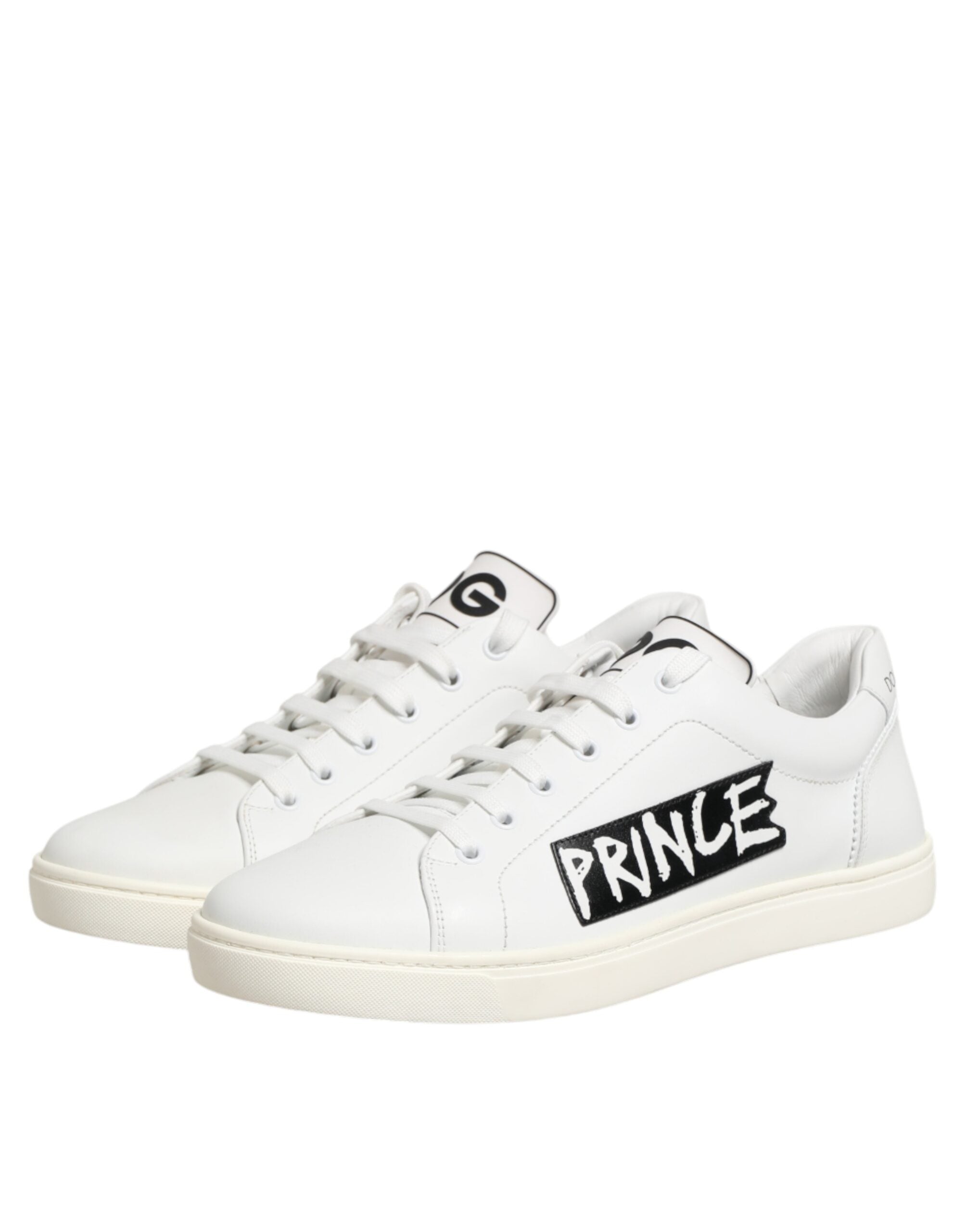 Dolce & Gabbana Weiße Prince Leder Low-Top Sneaker für Herren