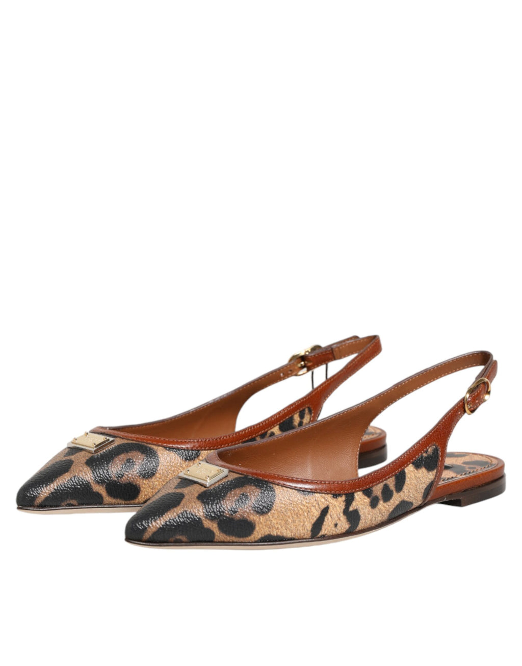 Dolce & Gabbana Bruine Luipaard Slingback Platte Sandalen Schoenen