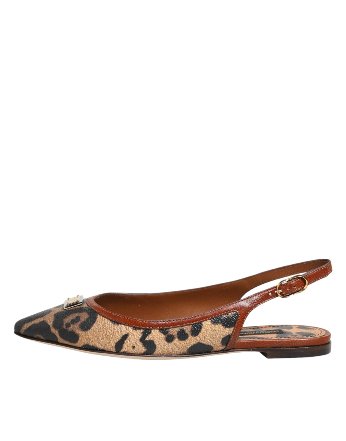 Dolce & Gabbana Bruine Luipaard Slingback Platte Sandalen Schoenen