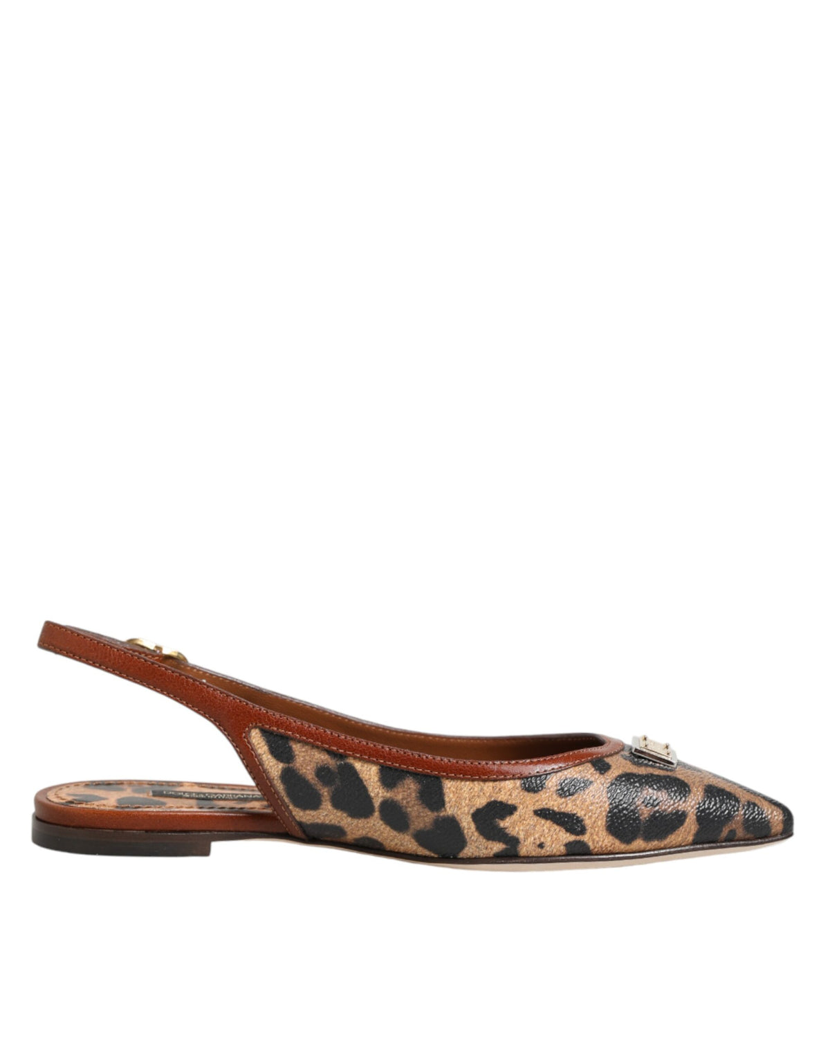 Dolce & Gabbana Bruine Luipaard Slingback Platte Sandalen Schoenen