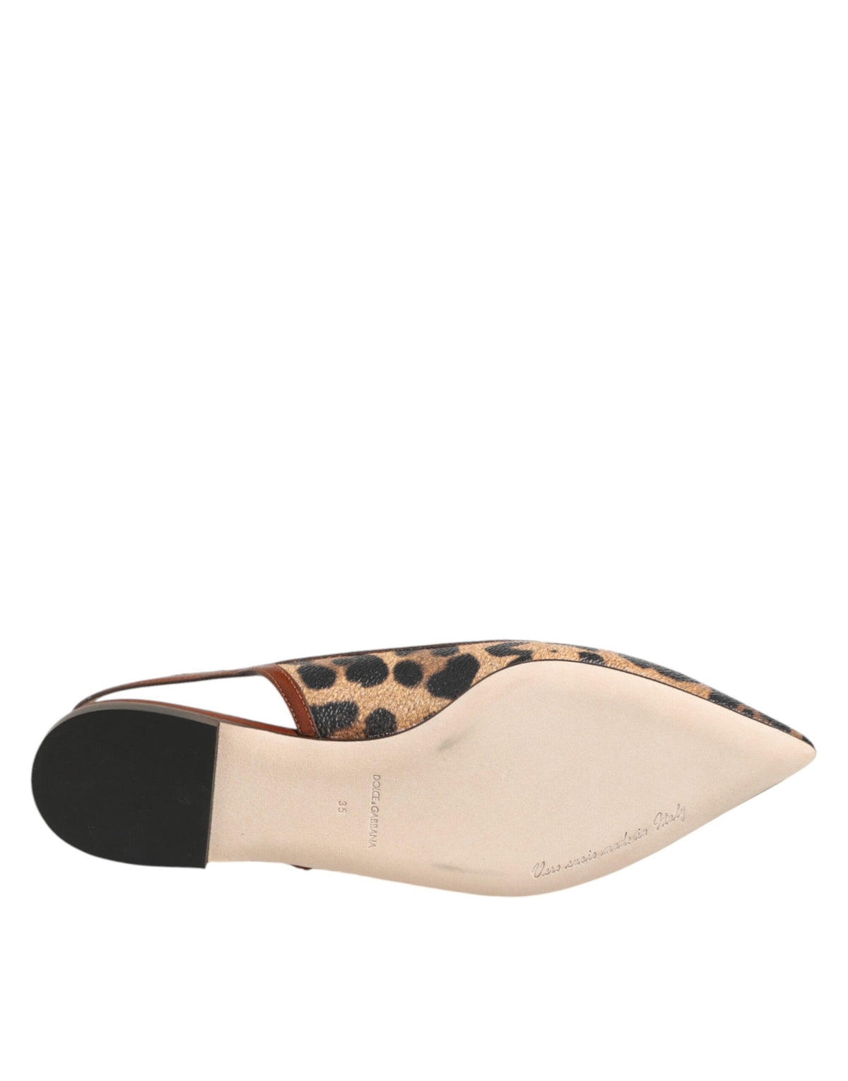 Dolce & Gabbana Bruine Luipaard Slingback Platte Sandalen Schoenen