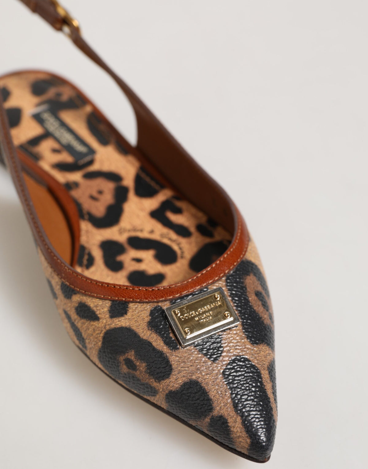 Dolce & Gabbana Bruine Luipaard Slingback Platte Sandalen Schoenen