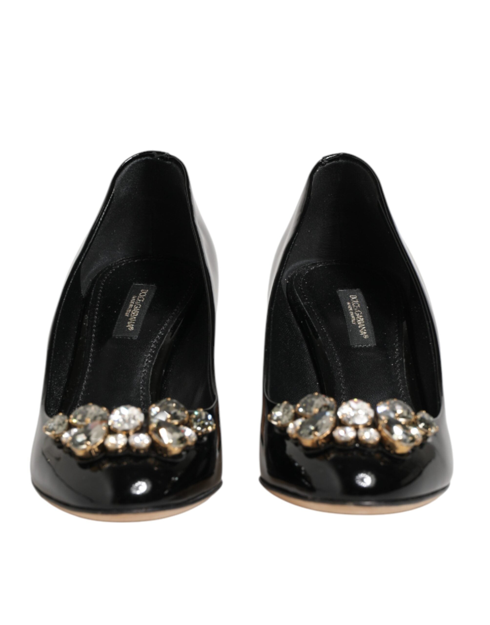 Dolce & Gabbana Schwarze Leder-Pumps mit Kristallen