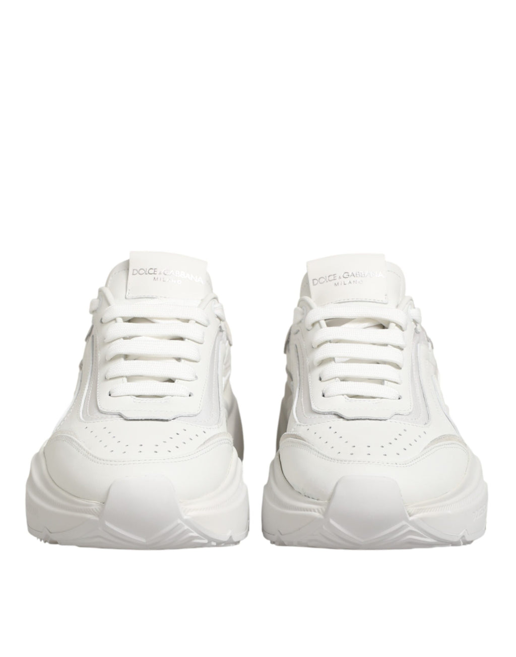 Dolce & Gabbana White Leather Daymaster Low Top Sneakers Shoes
