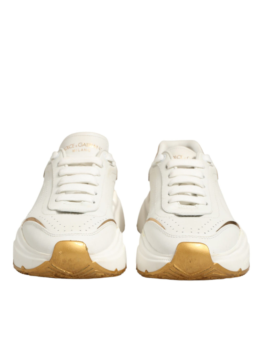 Dolce & Gabbana White Gold Daymaster Low Top Sneakers Shoes