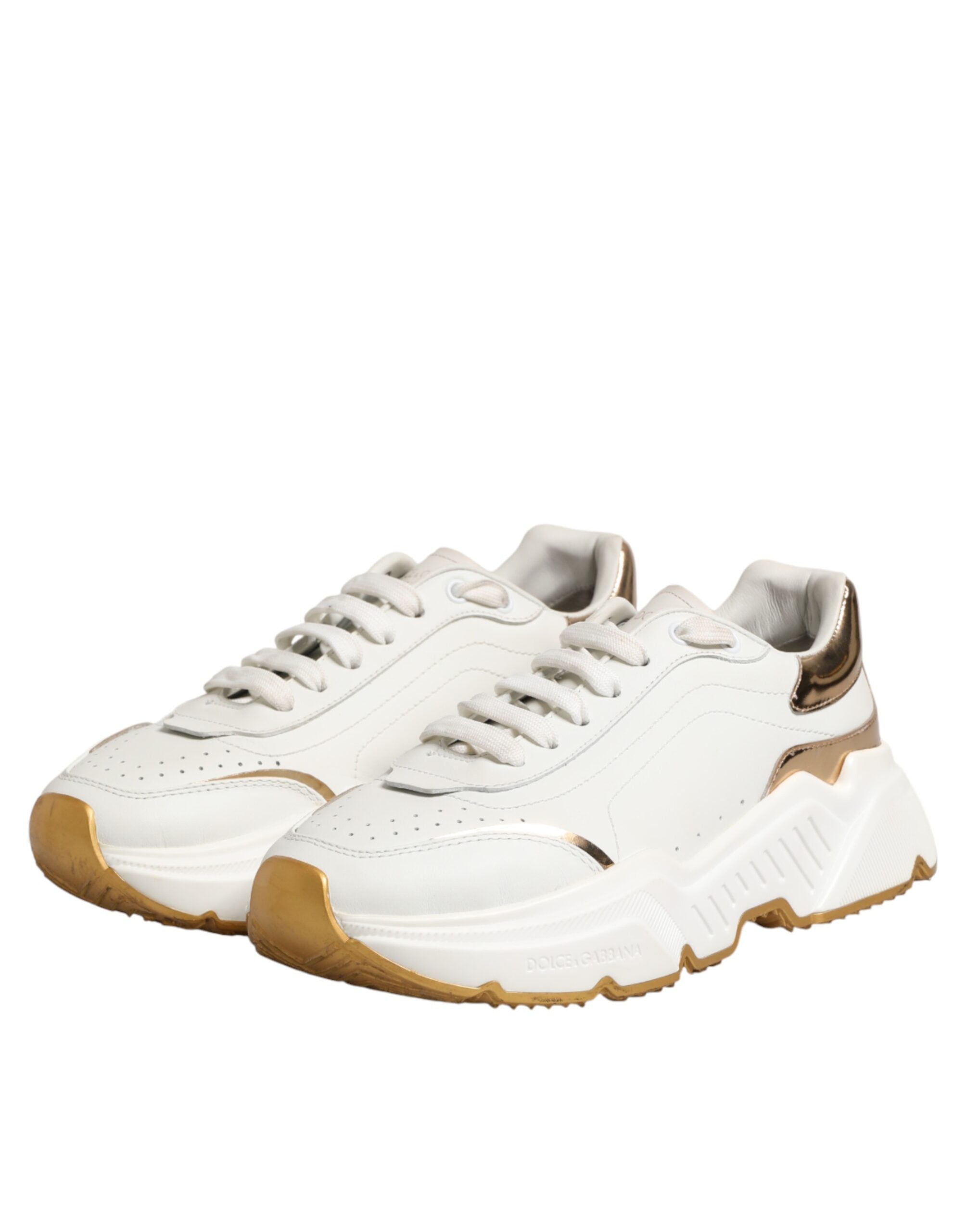 Dolce & Gabbana Weiße Gold Daymaster Sneakers