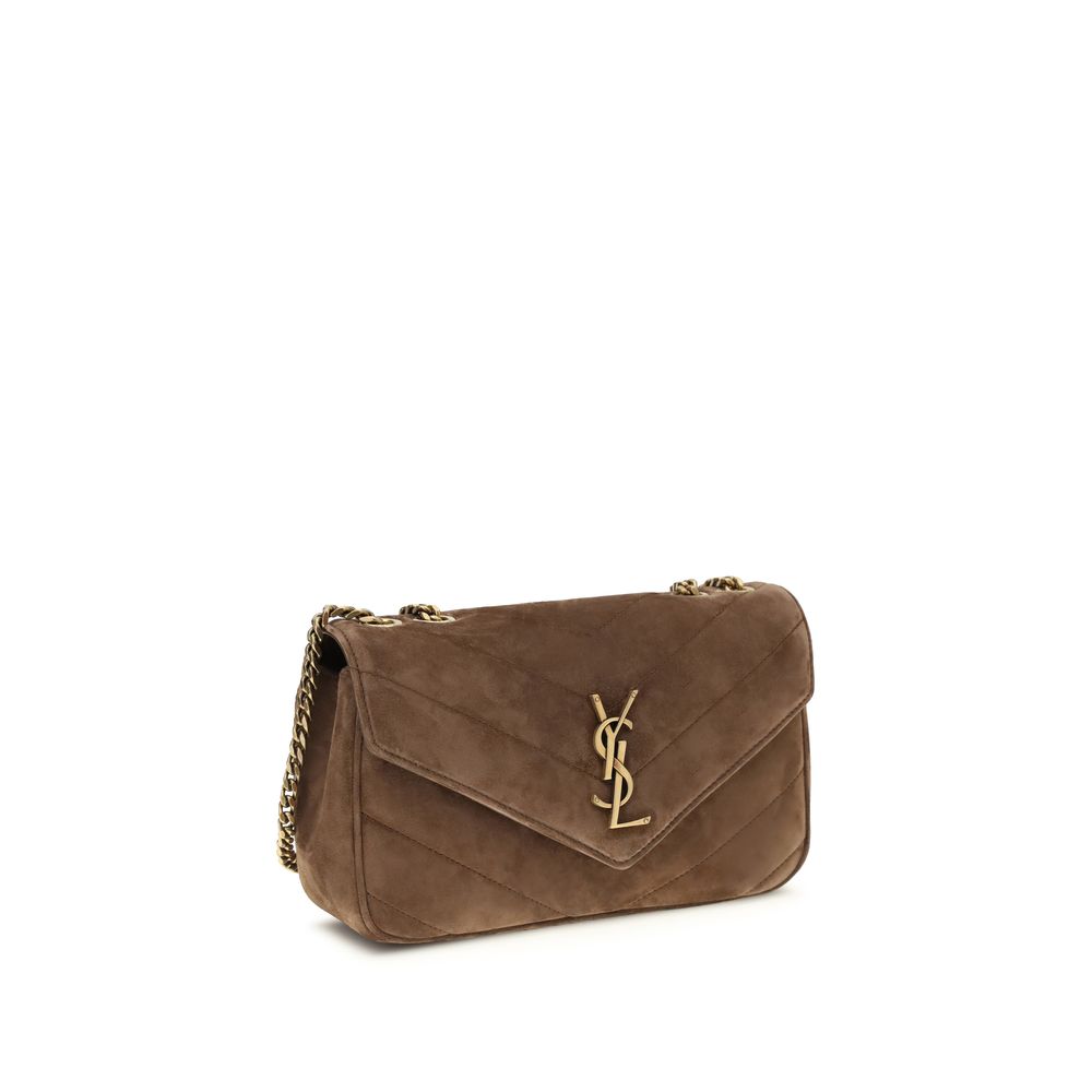 Saint Laurent Braune Kalbsleder Bos Taurus Schultertasche