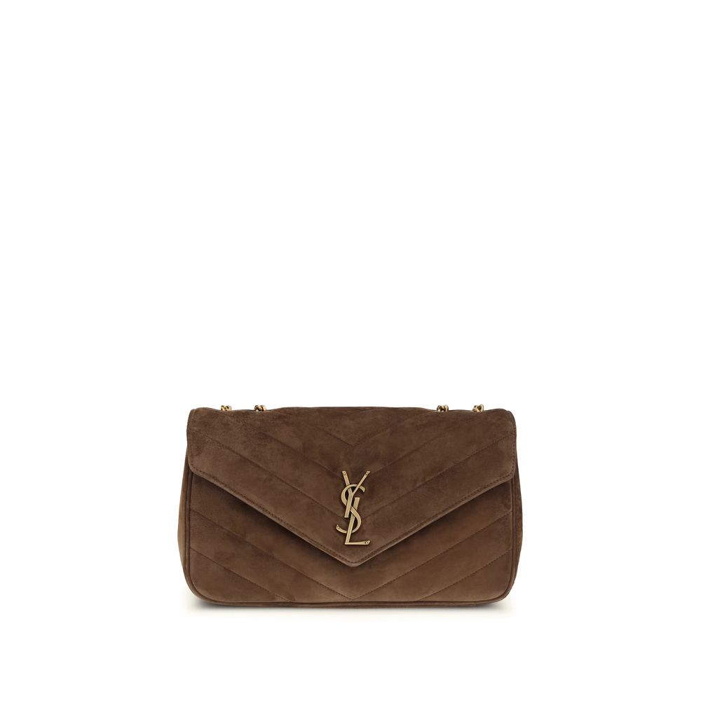 Saint Laurent Braune Kalbshaut Bos Taurus Schultertasche