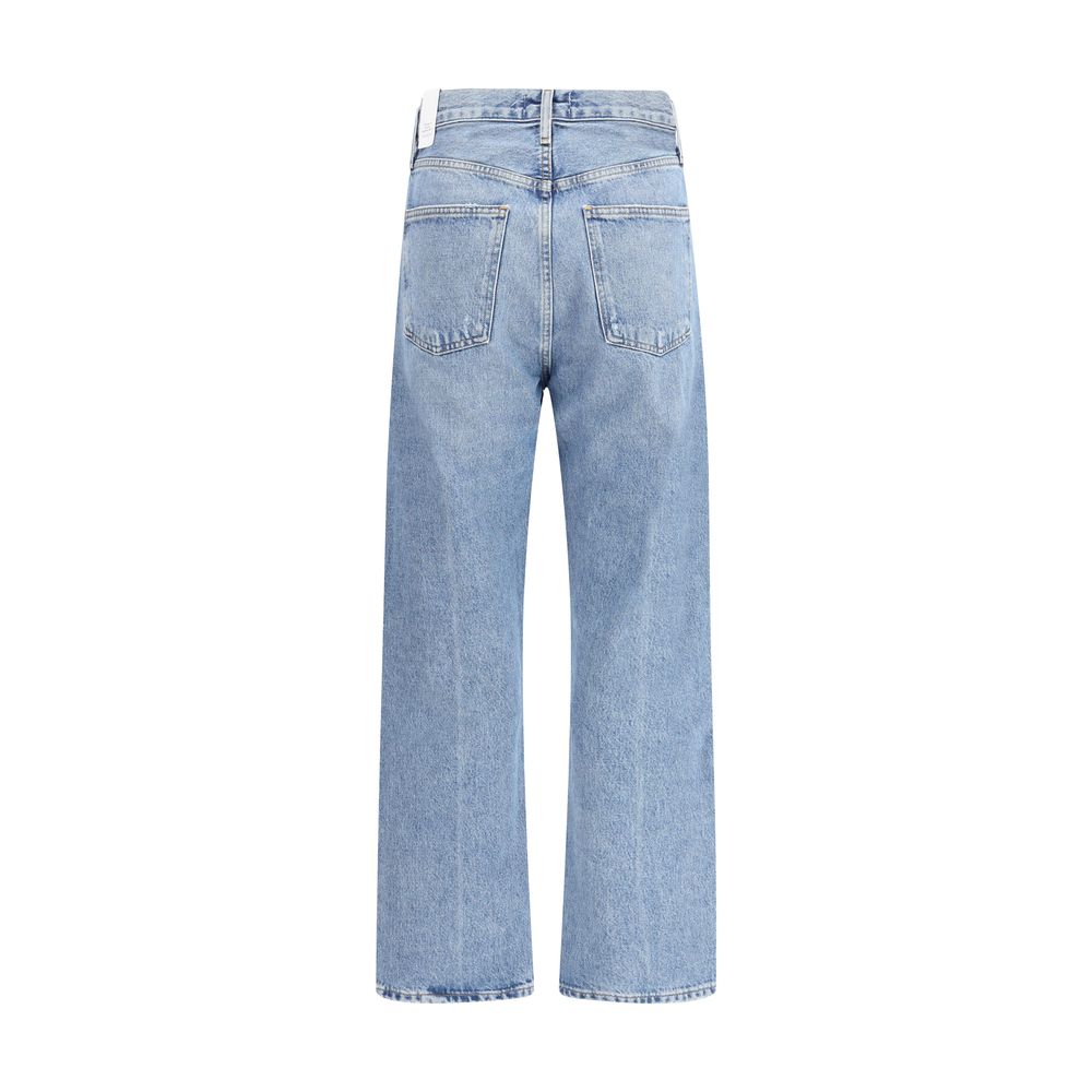 Agolde Hellblaue Baumwolljeans mit Relaxed Fit