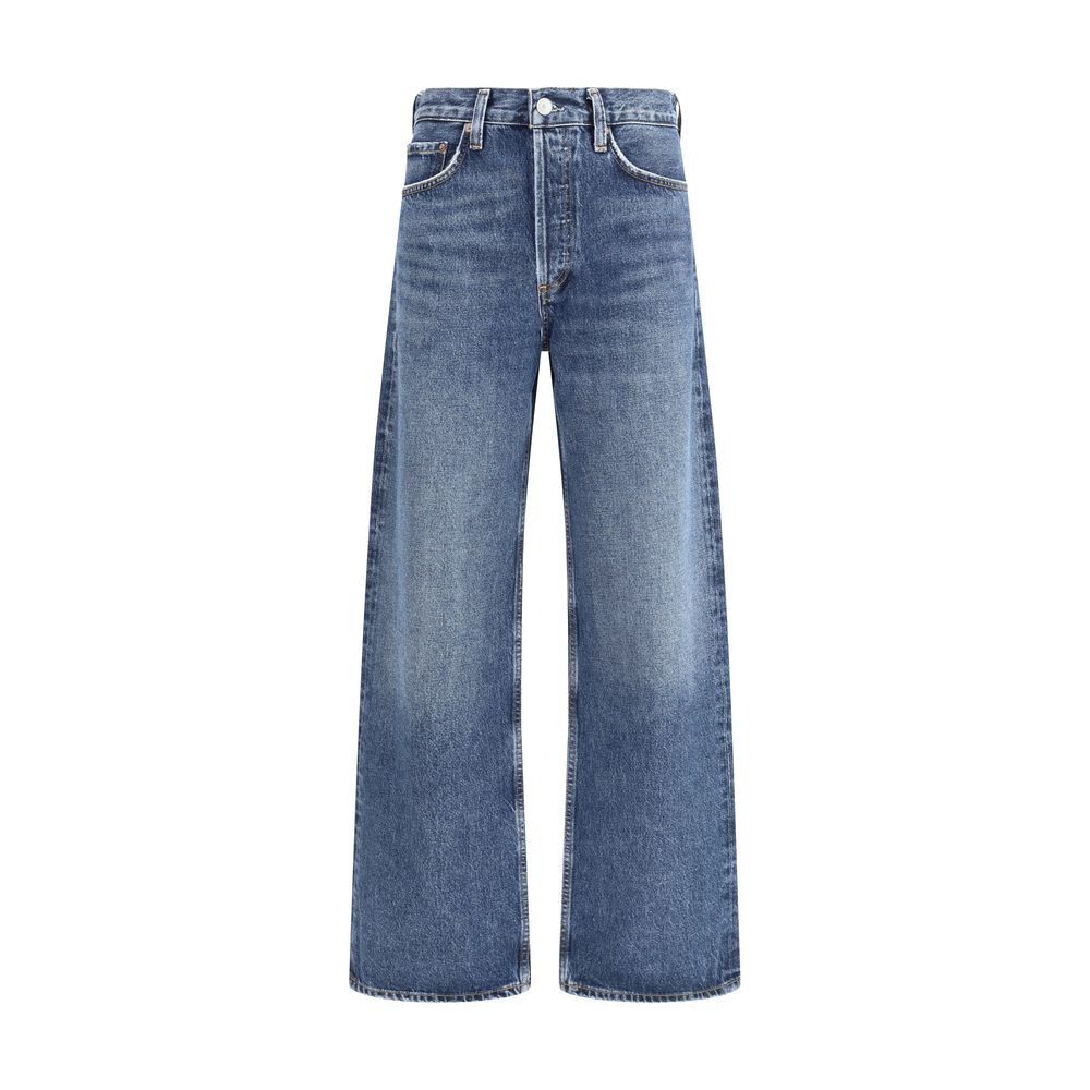 Agolde Gerade geschnittene Jeans aus Baumwolle in Blau