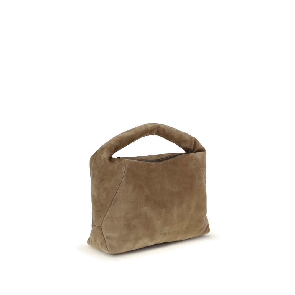 Brunello Cucinelli Beigefarbene Kalbshaut-Handtasche aus Bos Taurus