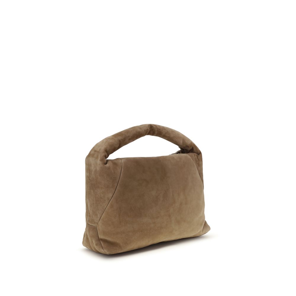 Brunello Cucinelli Beigefarbene Kalbshaut-Handtasche aus Bos Taurus