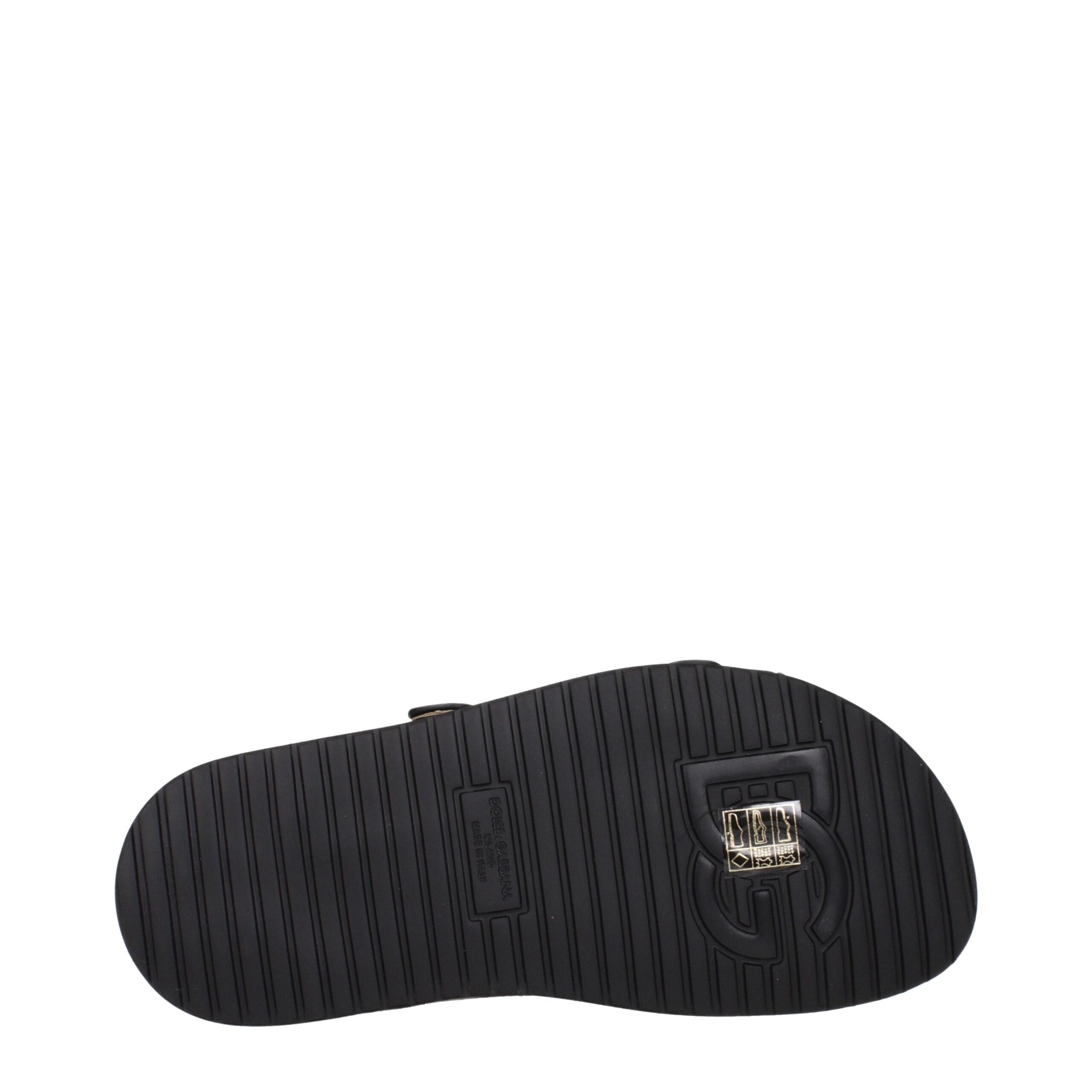 Dolce & Gabbana Beigefarbene Samt-Hausschuhe