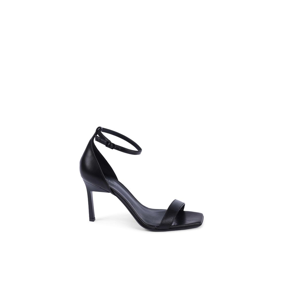 Calvin Klein Schwarze Leder-Stilettosandalen