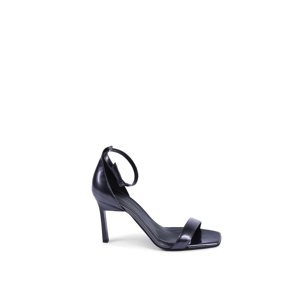 Calvin Klein Schwarze Leder-Stilettosandalen