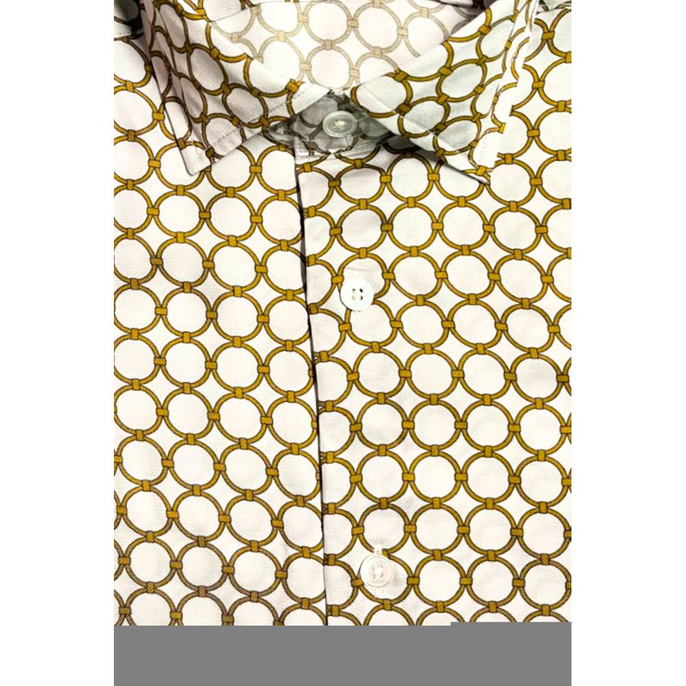 Bagutta Weißes Herren-Viskose-Hemd