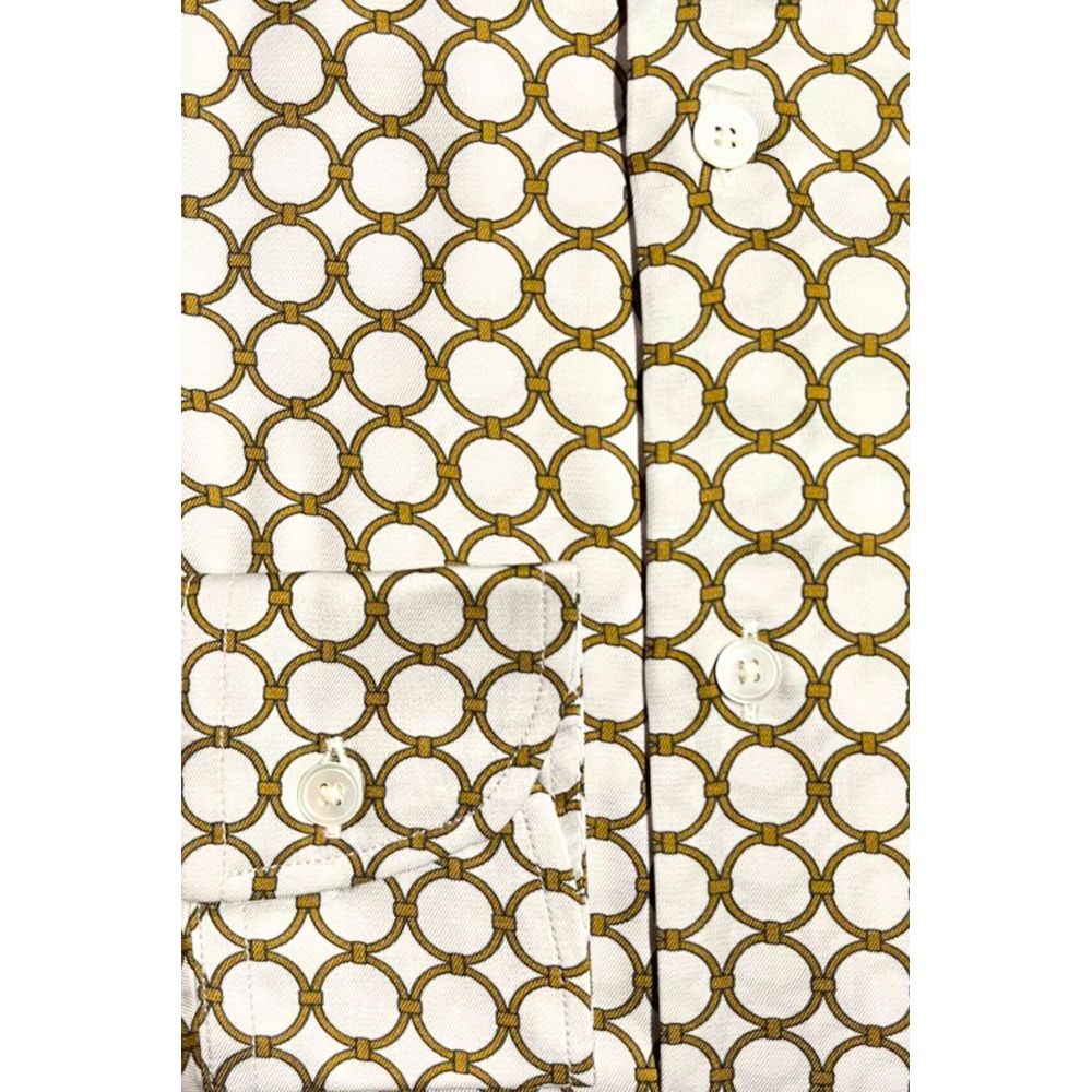 Bagutta Weißes Herren-Viskose-Hemd