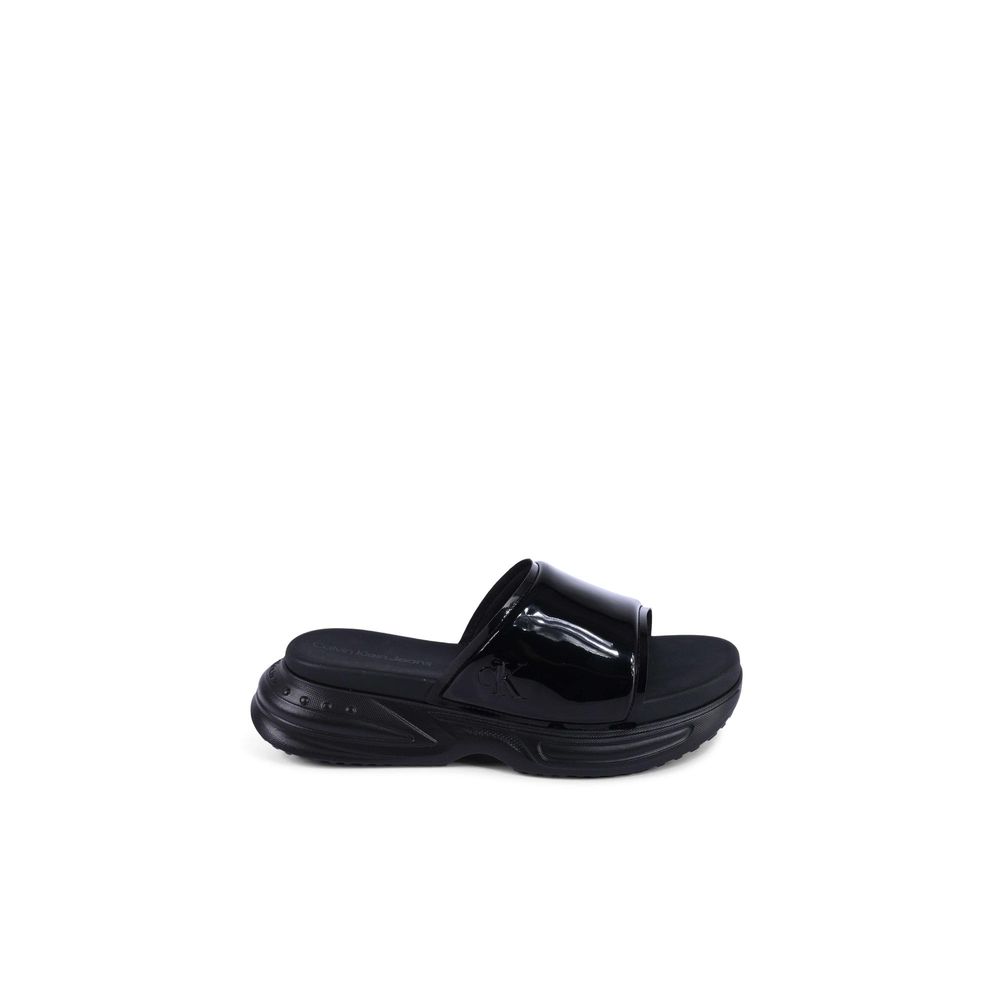 Calvin Klein Schwarze Polyurethan-Slides