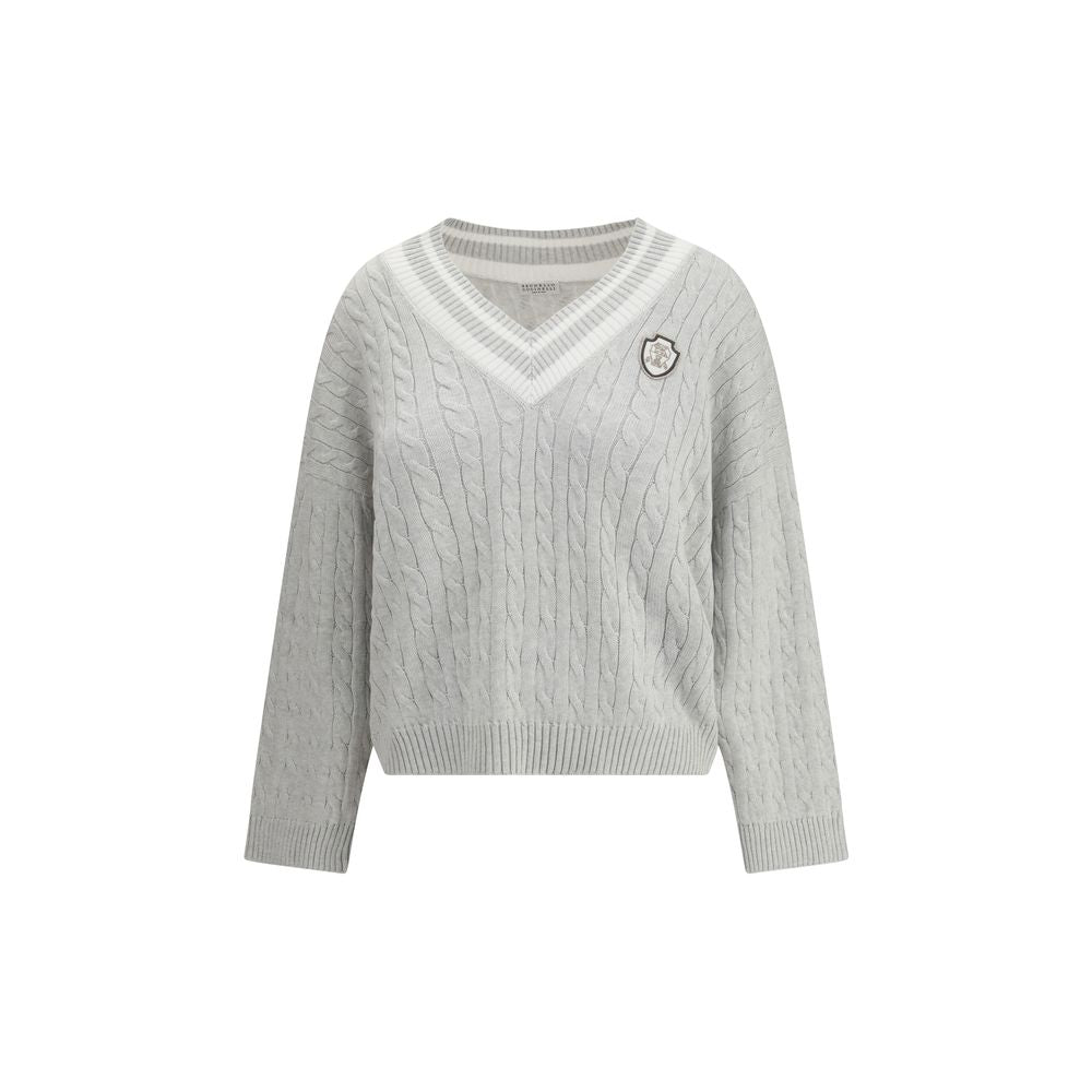 Brunello Cucinelli Baumwoll-Sweatshirt in Weiß