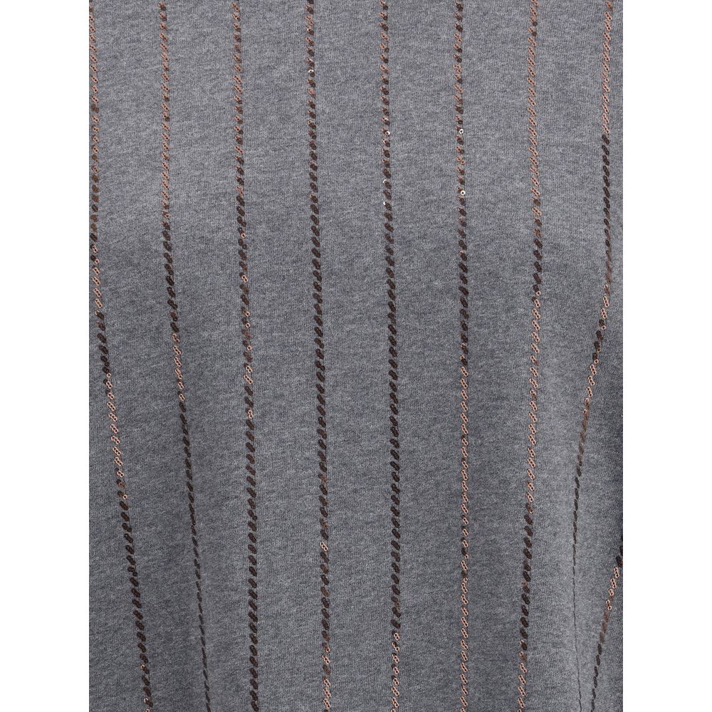 Brunello Cucinelli Graues Baumwoll-Sweatshirt