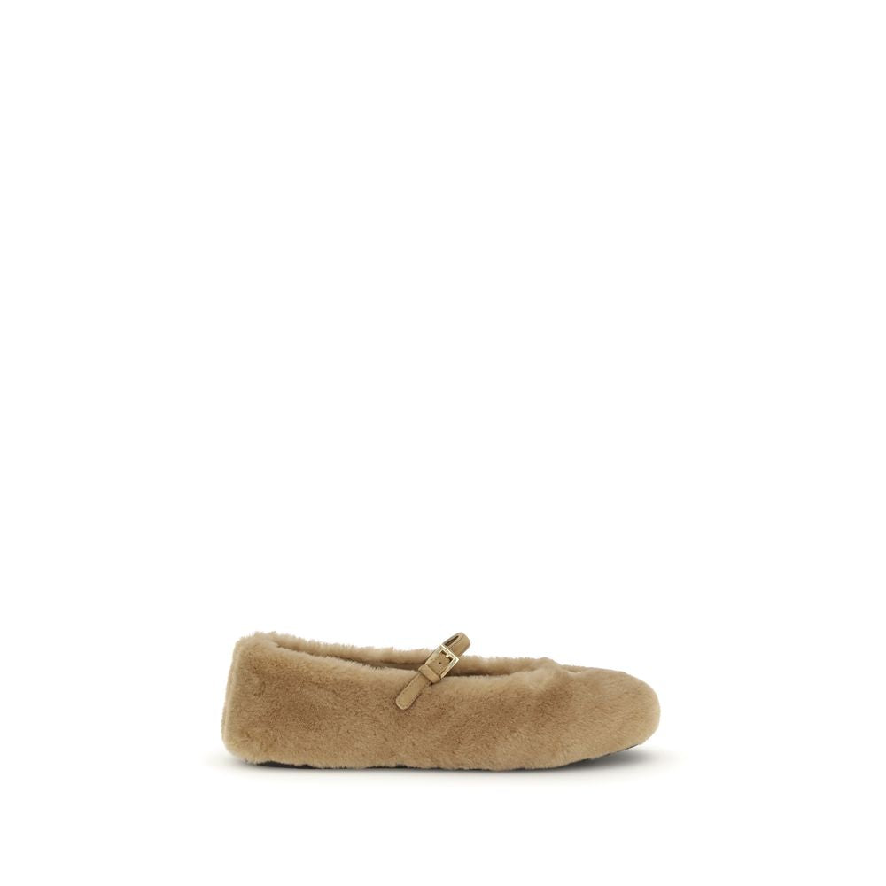 Prada Beige Ballett-Flats aus Lammleder Ovis Aries Aries