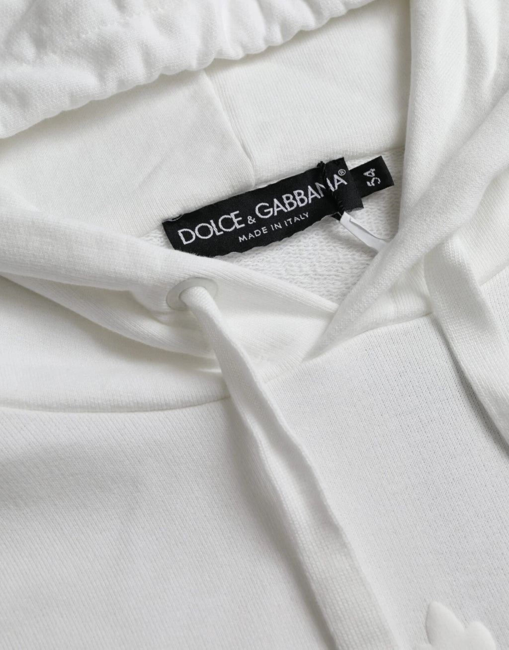 Dolce & Gabbana Weißer Baumwoll-Kapuzenpullover für Herren