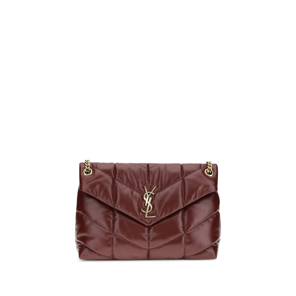 Saint Laurent Bordeauxrote Kalbsleder-Tasche Bos Taurus