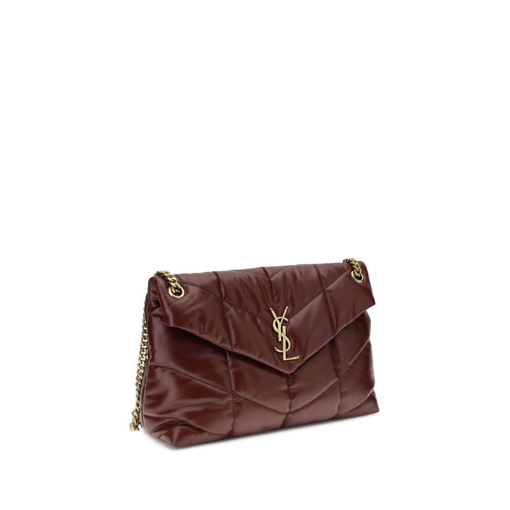 Saint Laurent Bordeauxrote Kalbsleder-Tasche Bos Taurus