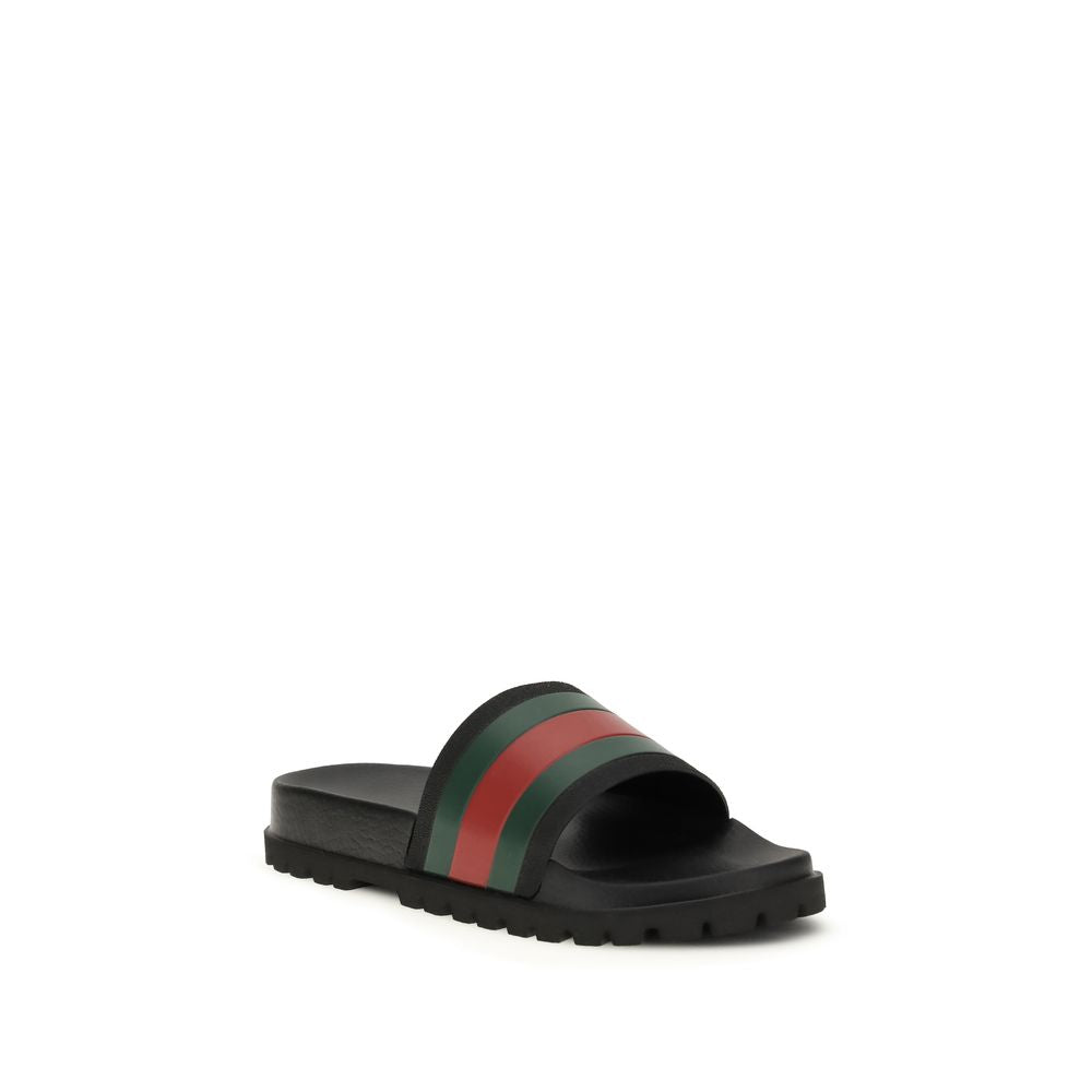 Gucci Schwarze Gummilatschen