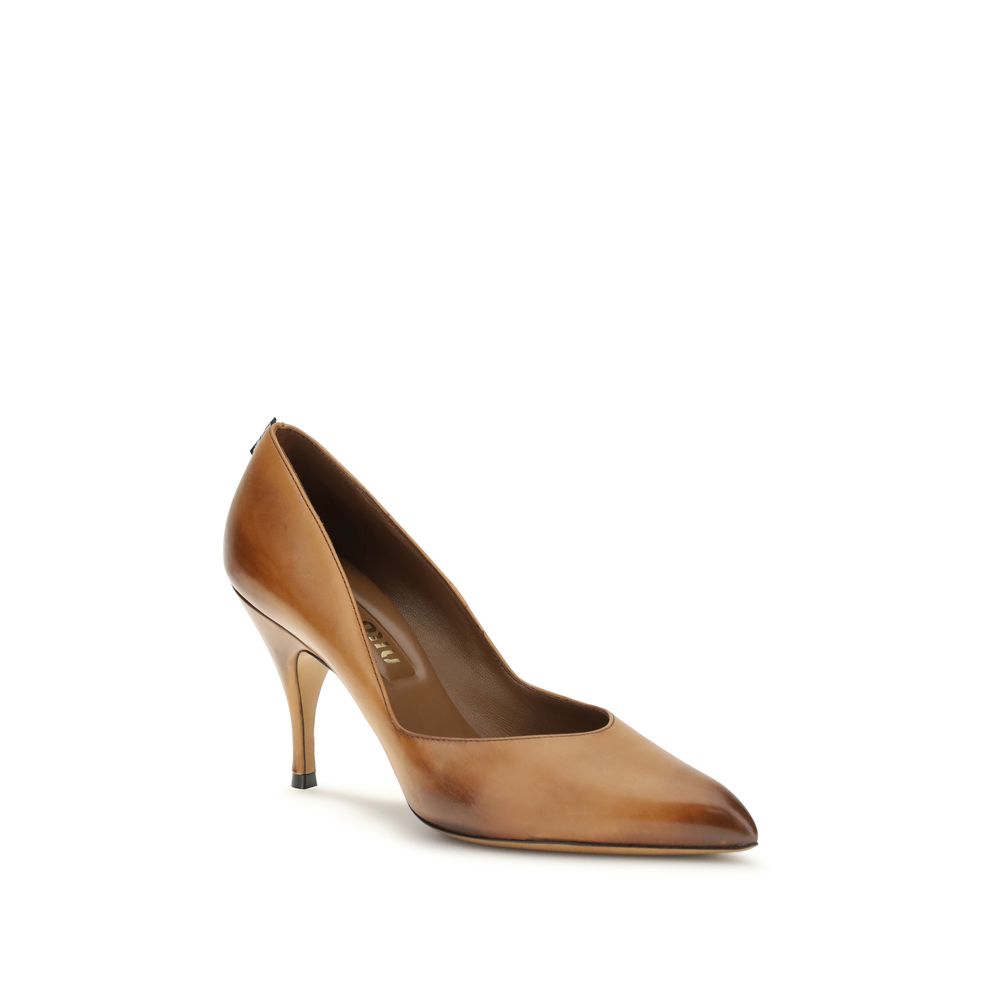 Miu Miu Beige Kalbsleder Bos Taurus High Heels