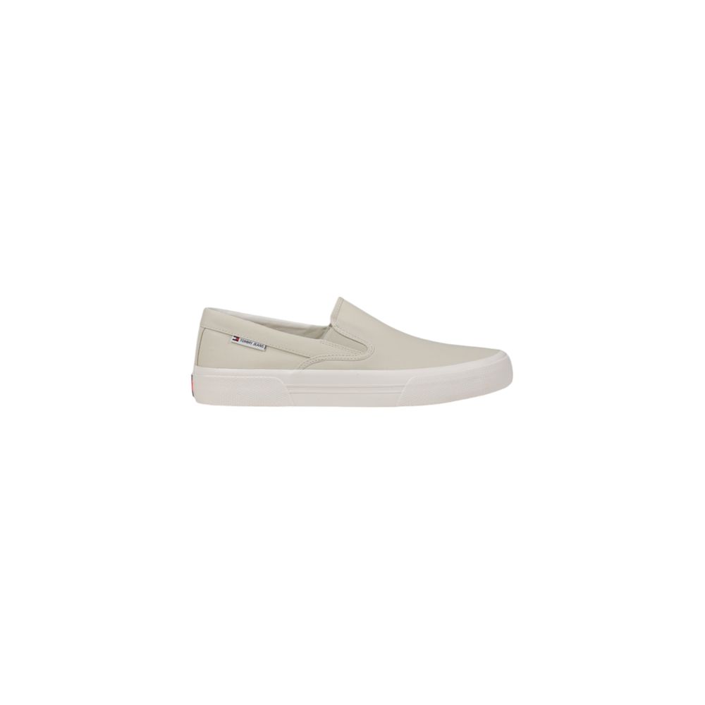 Tommy Hilfiger Jeans Beige Slip-On Loafer aus recyceltem Baumwoll-Canvas