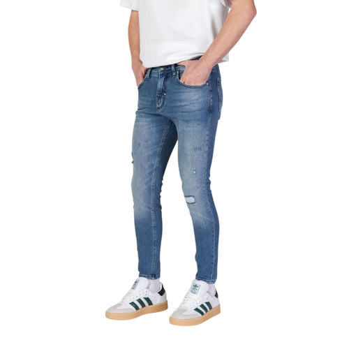 Antony Morato Blaue Baumwoll-Skinny-Jeans