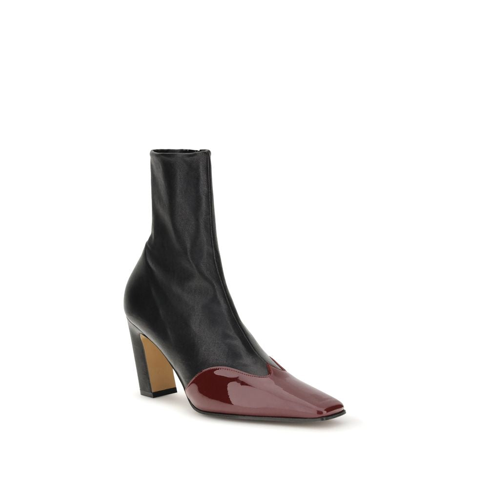 Khaite Schwarze Leder-Ankle-Boots