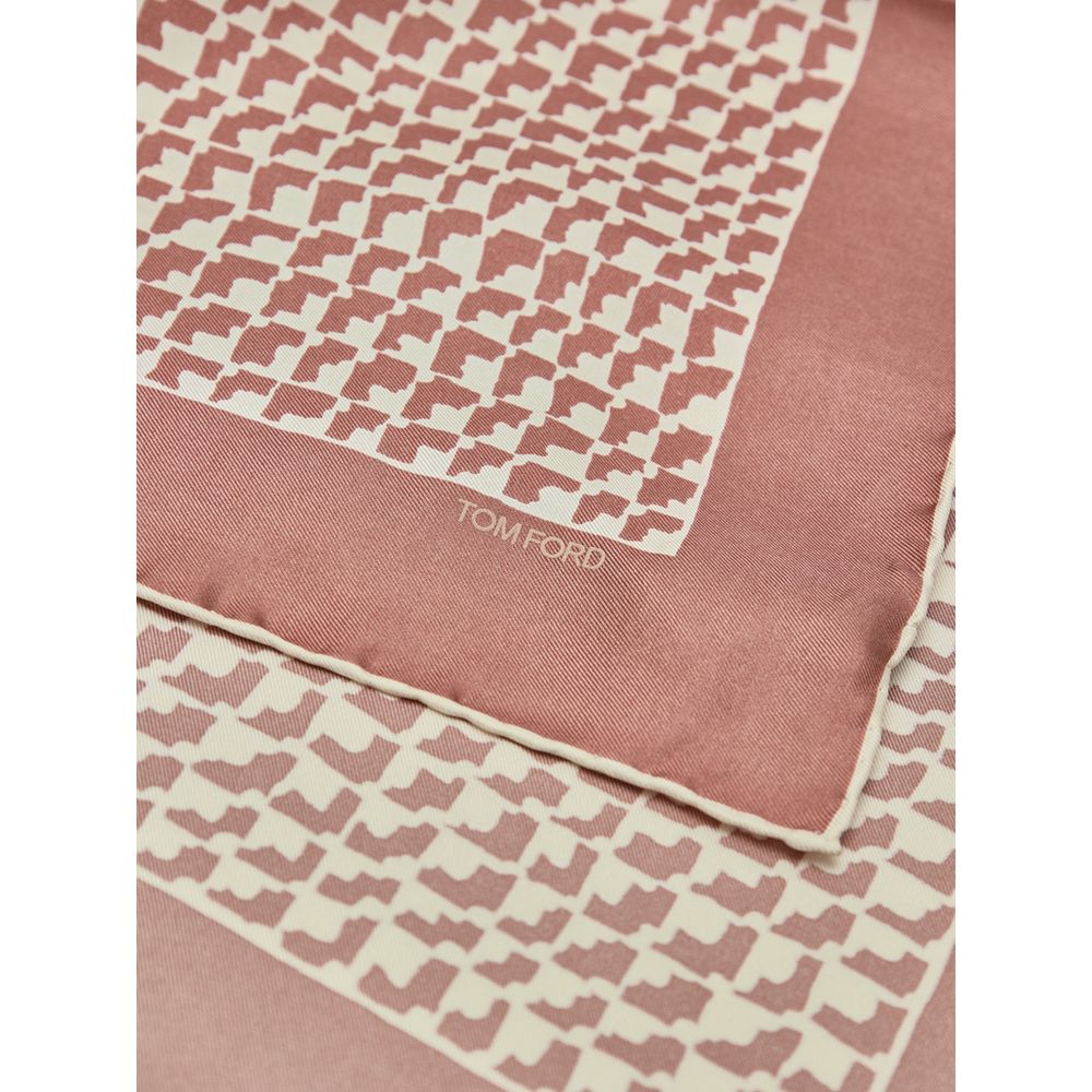 Tom Ford Braune Seiden-Clutch