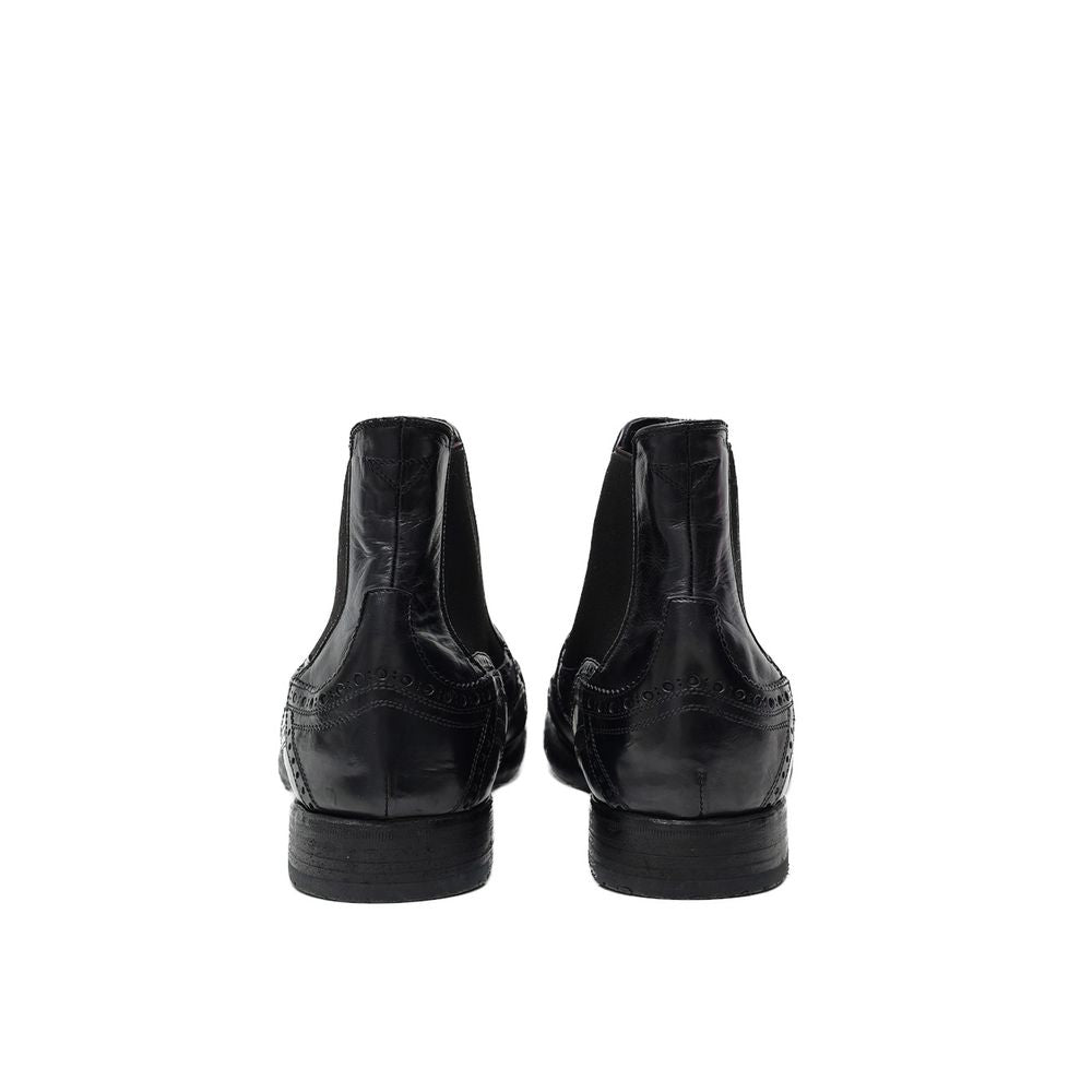 Dolce & Gabbana Schwarze Leder-Chelsea-Boots