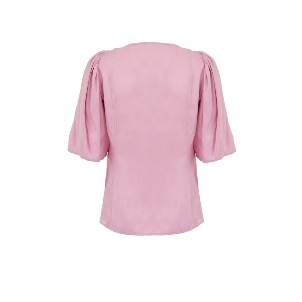 Ganni Satin-Trägershirts in Rosa