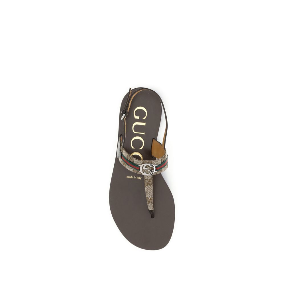 Gucci Braune Kalbsleder Bos Taurus Sandalen