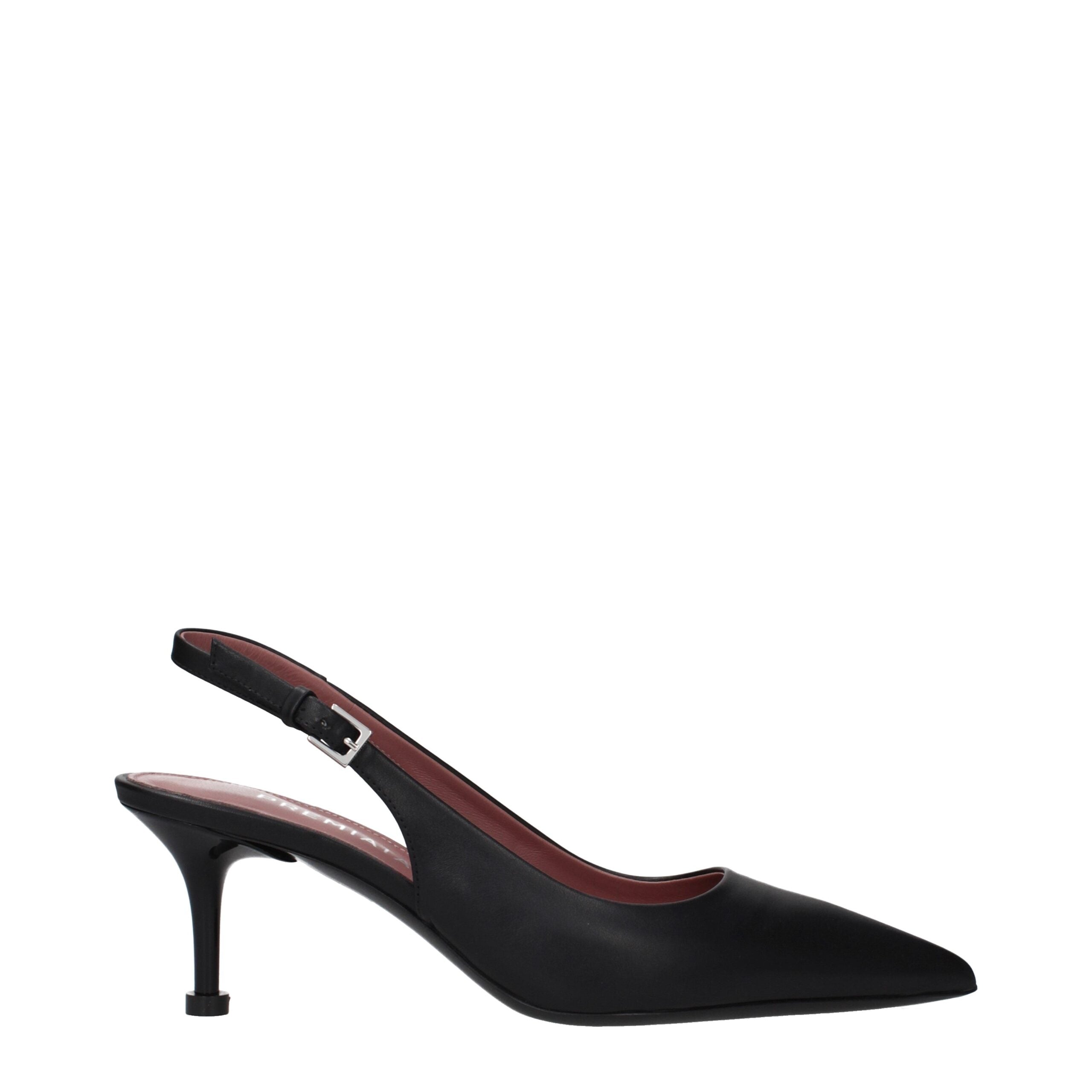 Premiata Schwarze Leder-Plateau-Pumps