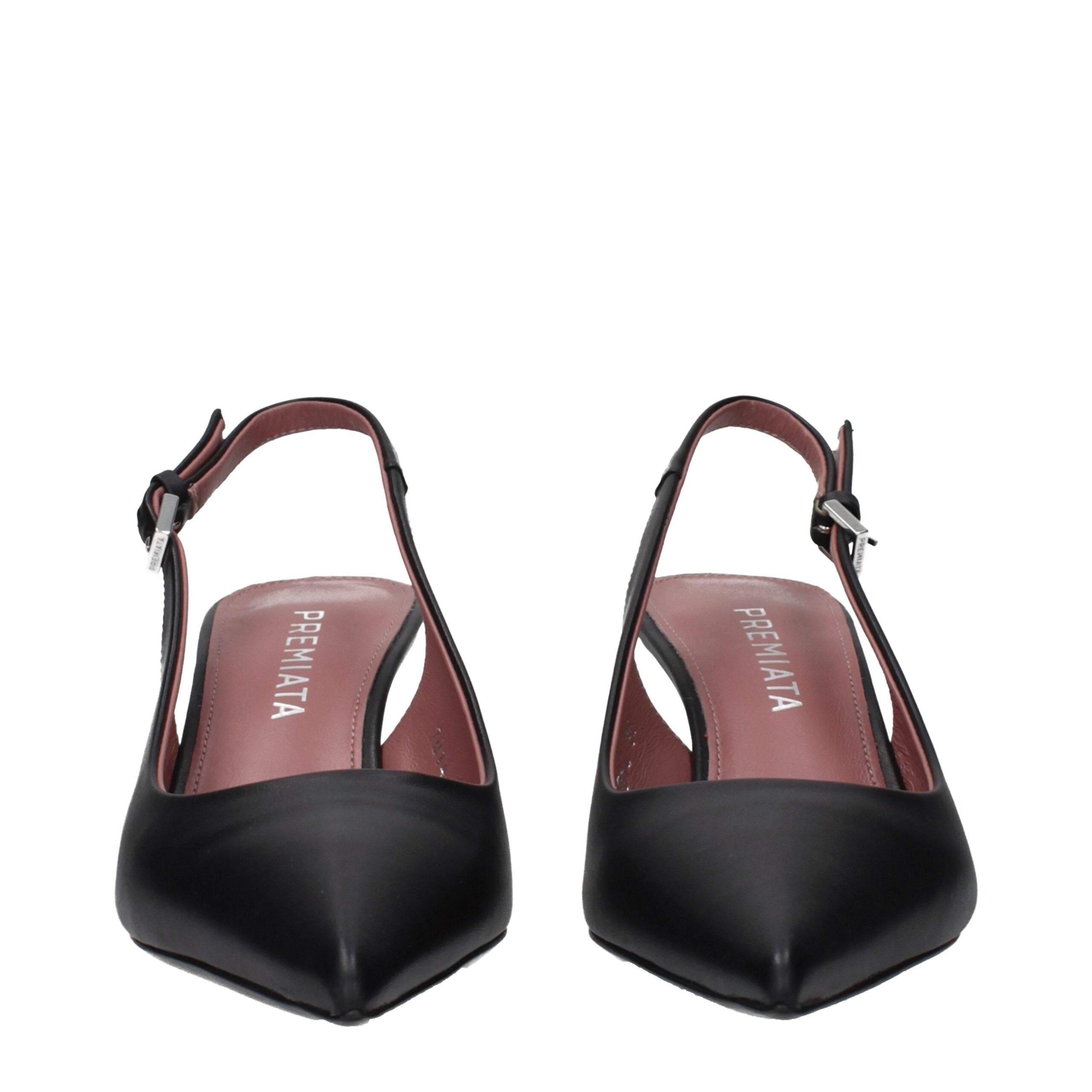 Premiata Schwarze Leder-Plateau-Pumps